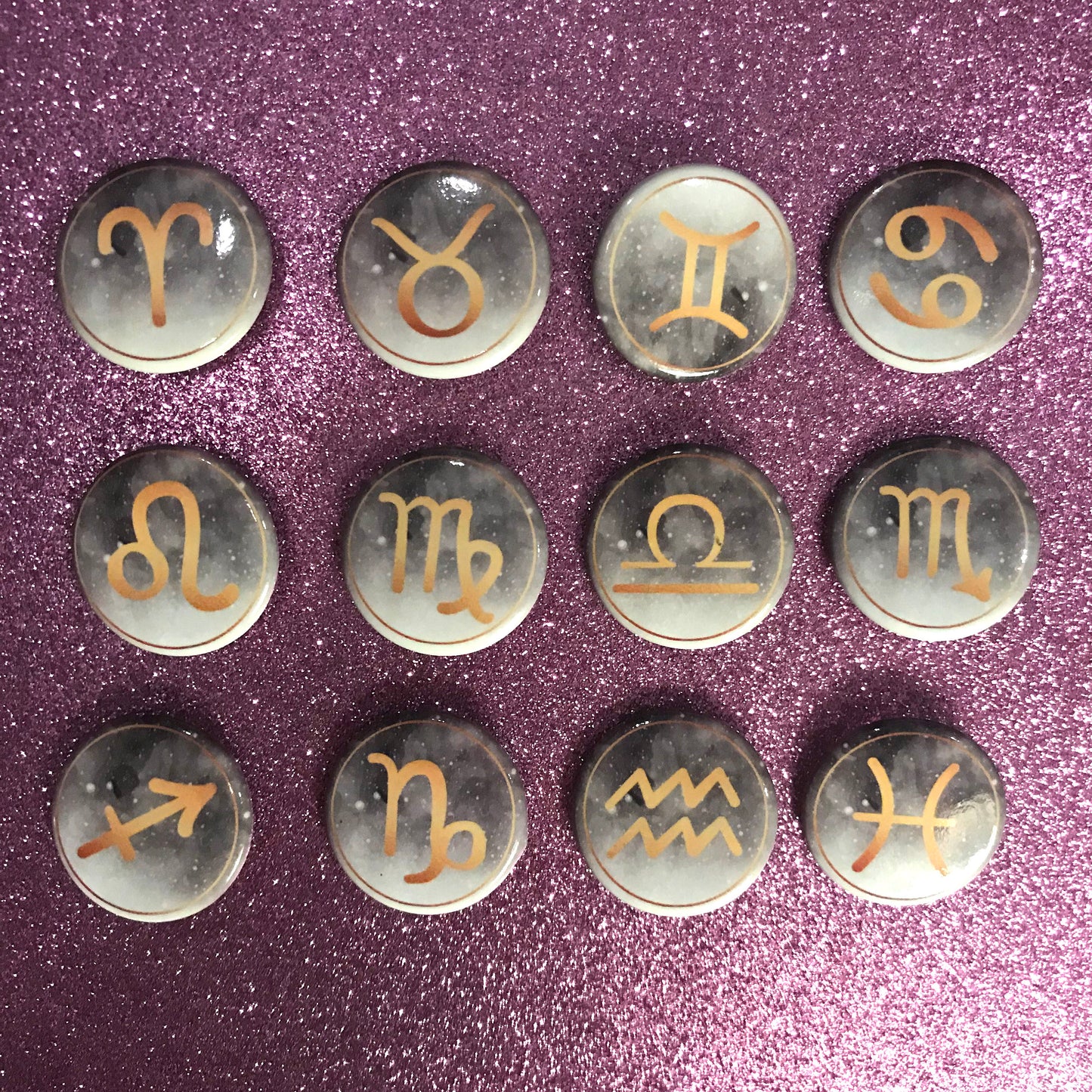 SALE Zodiac Button Pins