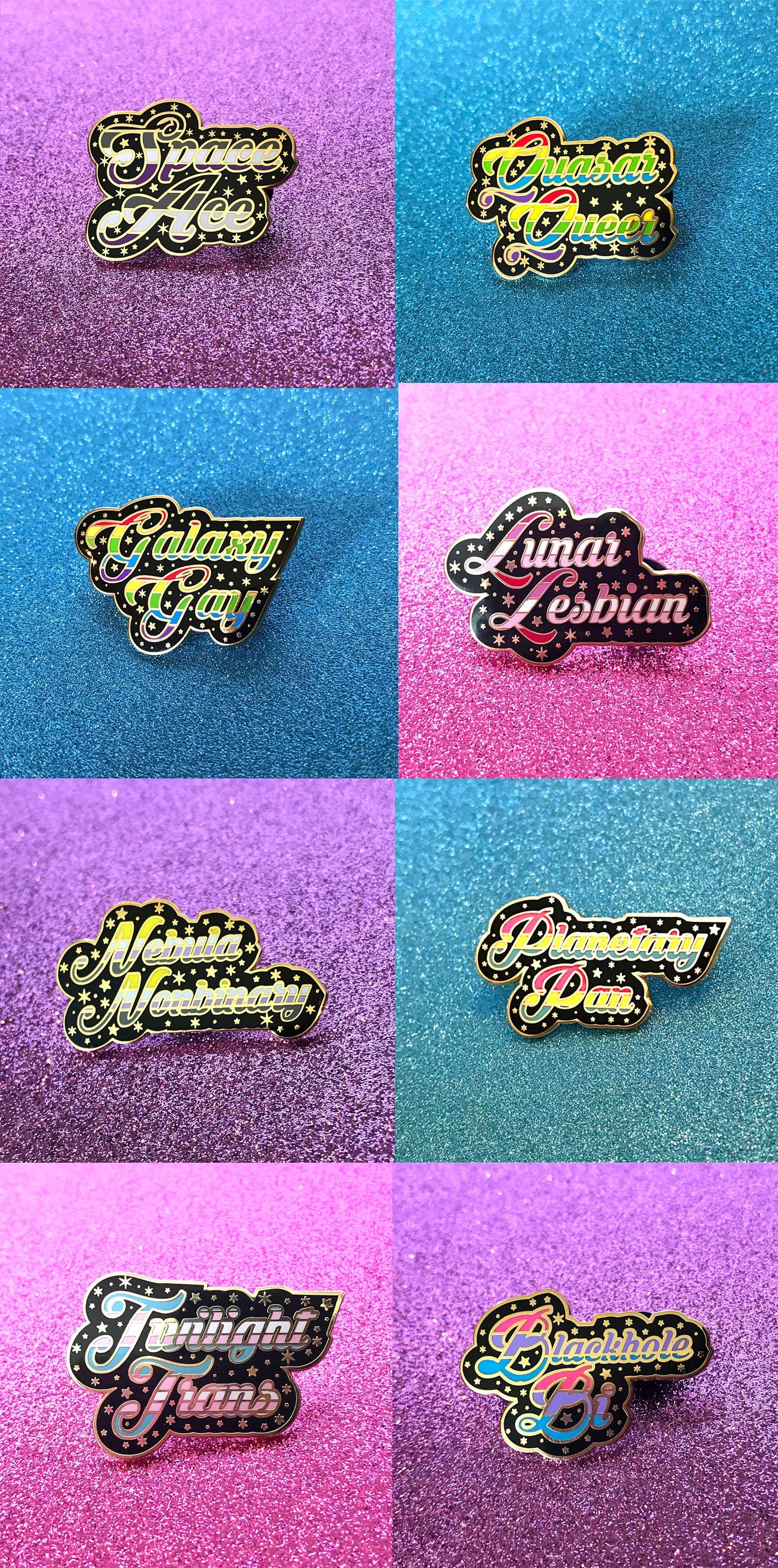 Pride in Space Enamel Pins